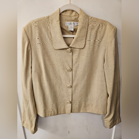 Vintage - Silk Tweeds Cream Pants Suit - Size 14 - Picture 4 of 13